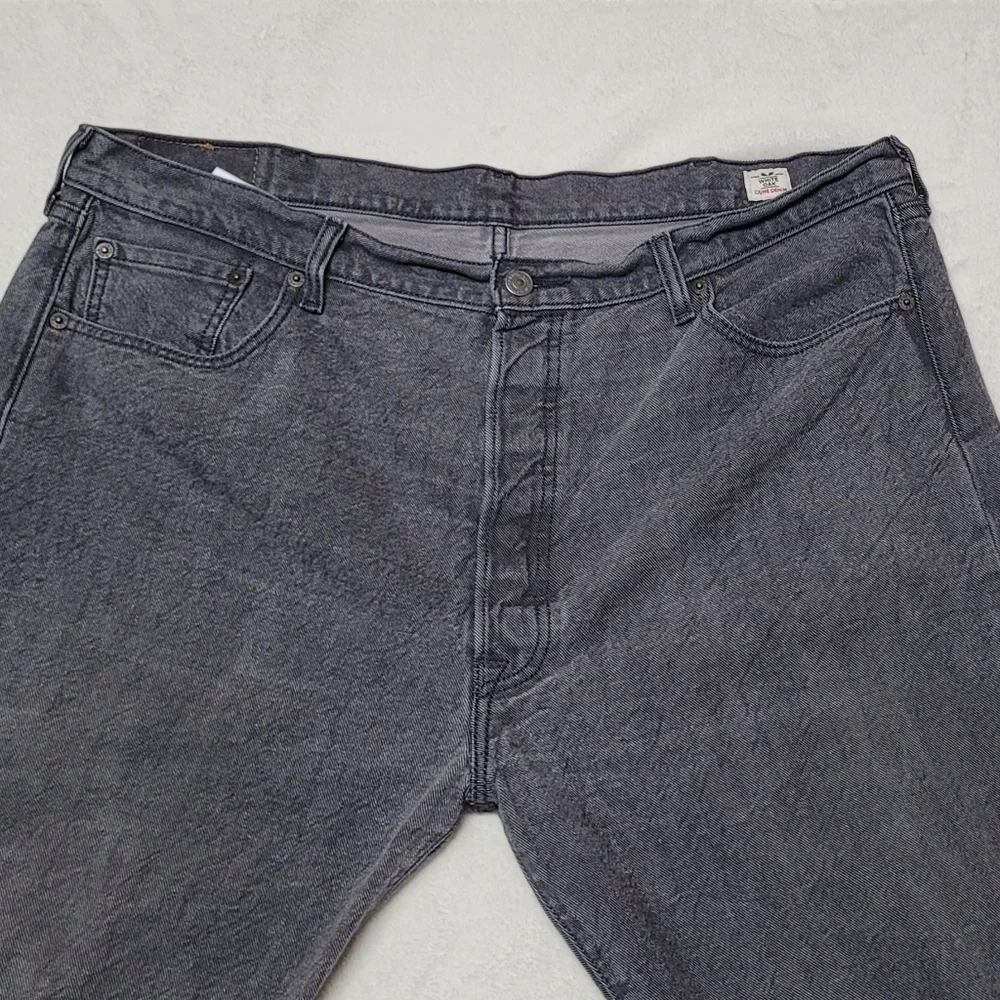 Levi's 501 White Oak Cone Denim Charcoal Gray Button-Fly Straight Leg Jeans